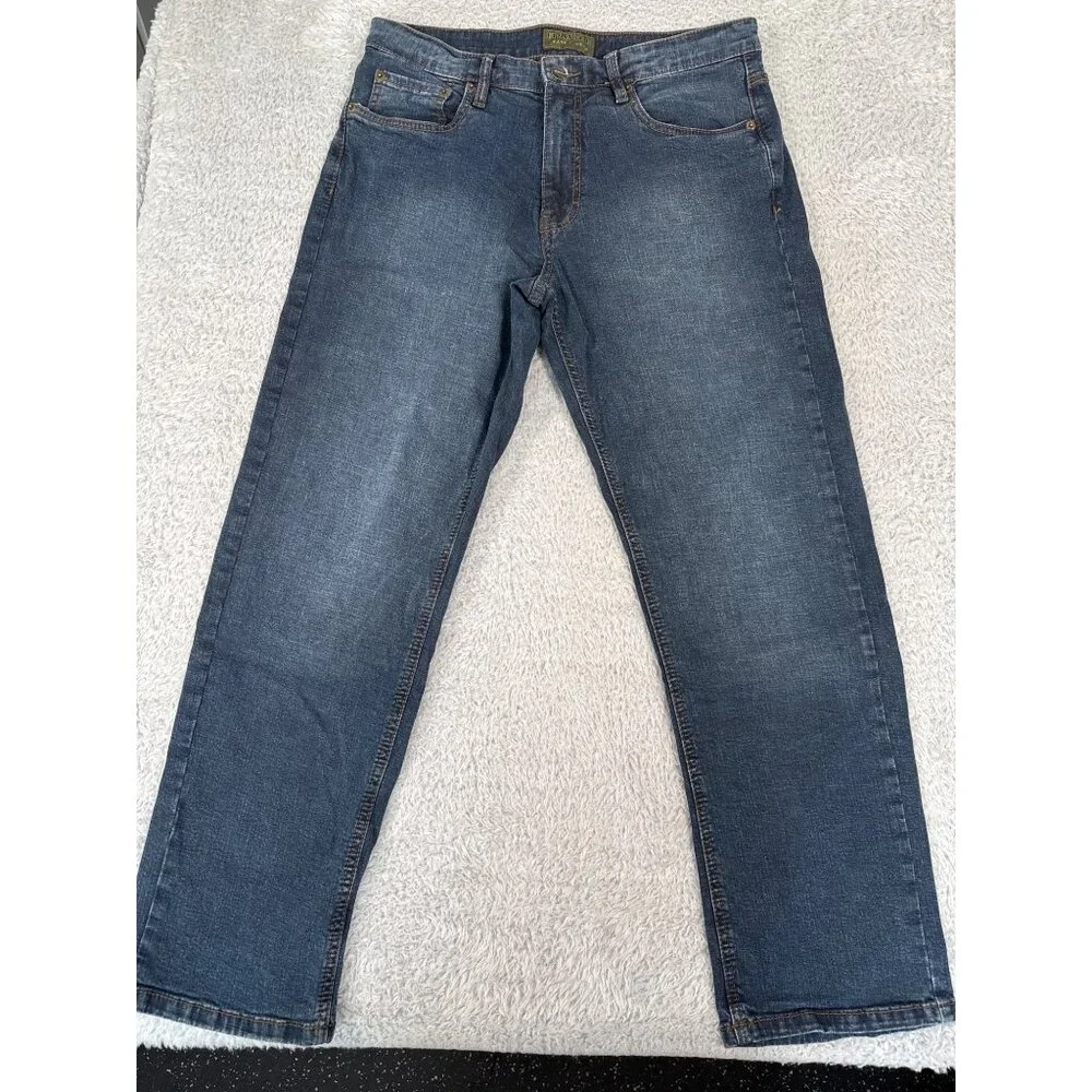 Urban Star Mens 34 Straight Leg Denim Jeans Dark Wash Outdoors Heavy Work - Picture 5 of 9